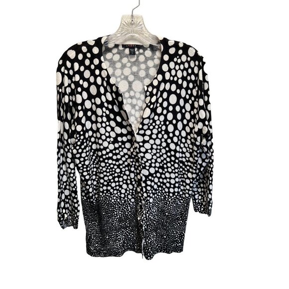 Cyrus Black and White Polka Dot Cardigan Size Large - Picture 2 of 6